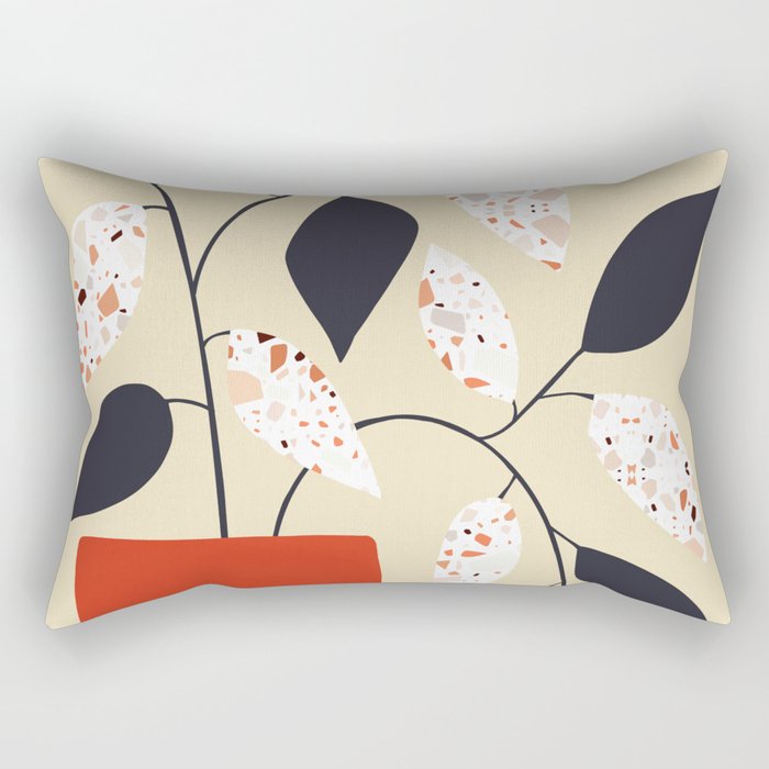 Plants and terrazzo Rectangular Pillow Gallery Image 2