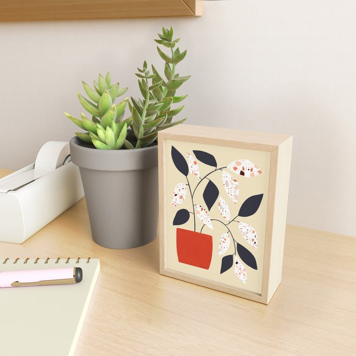 Plants and terrazzo Mini Art Print Gallery Image 2