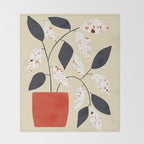 Plants and terrazzo Throw Blanket Gallery Image 2