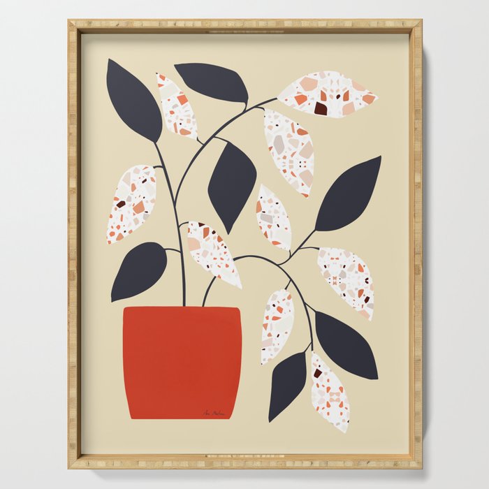 Plants and terrazzo Serving Tray Gallery Image 1