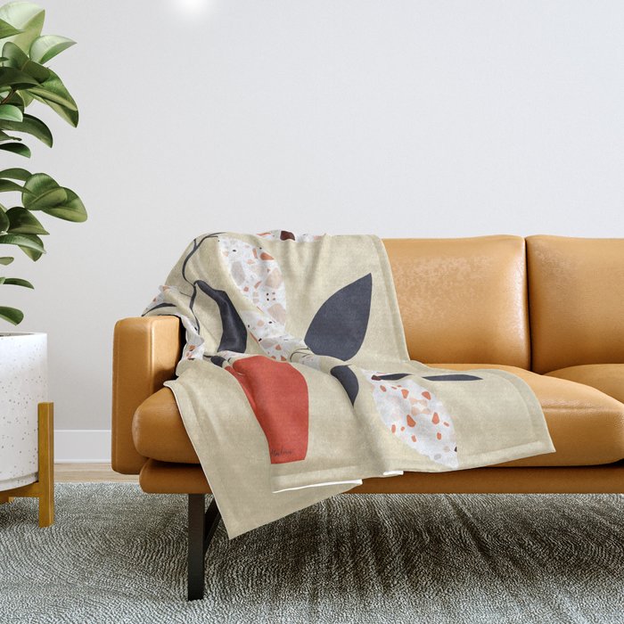 Plants and terrazzo Throw Blanket Gallery Image 1
