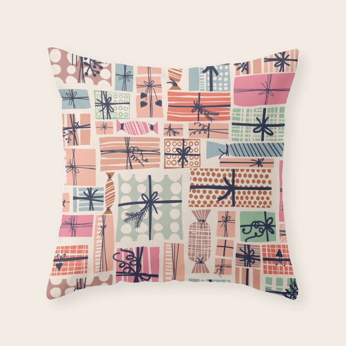 Favorite gift wrapped chalky Throw Pillow Gallery Image 6