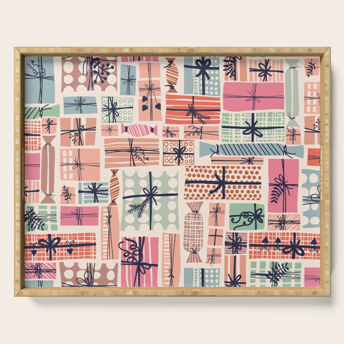Favorite gift wrapped chalky Serving Tray Gallery Image 1