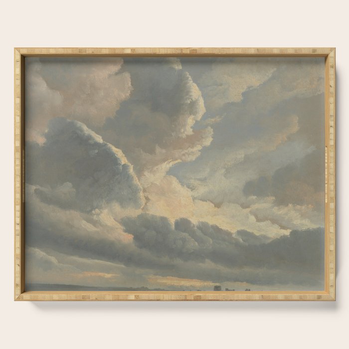 Study of Clouds with a Sunset near Rome Serving Tray Gallery Image 1