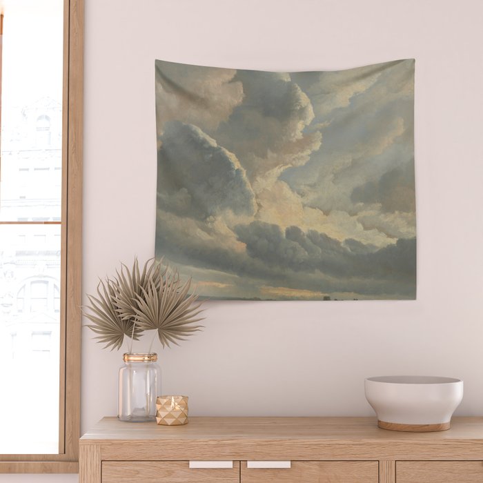 Study of Clouds with a Sunset near Rome Wall Tapestry Gallery Image 2