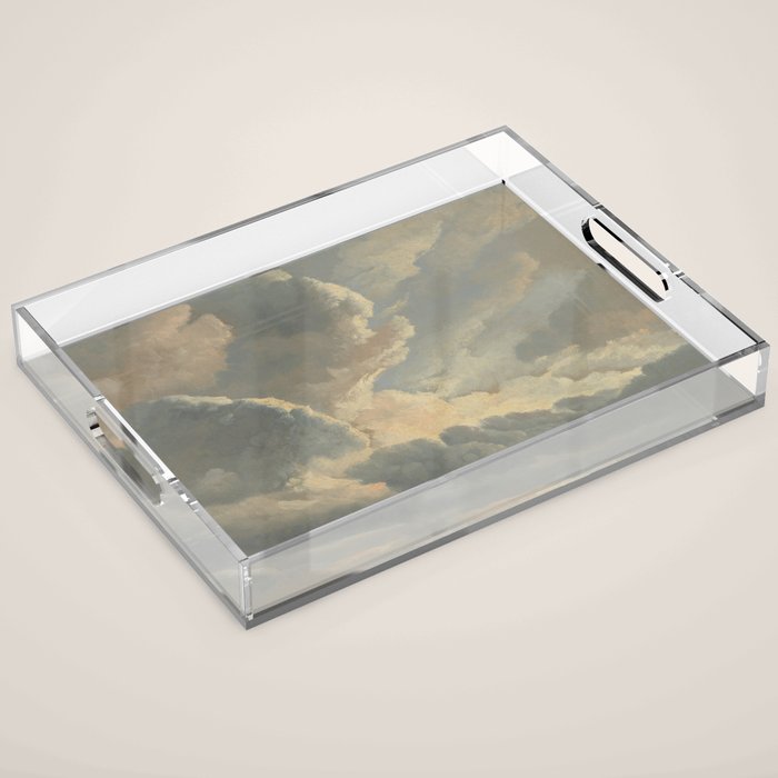 Study of Clouds with a Sunset near Rome Acrylic Tray Gallery Image 1
