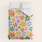 Colorful retro flower art pattern Duvet Cover Gallery Image 6