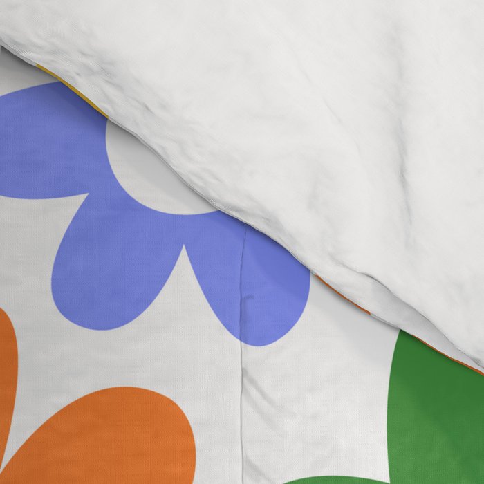 Colorful retro flower art pattern Comforter Gallery Image 4