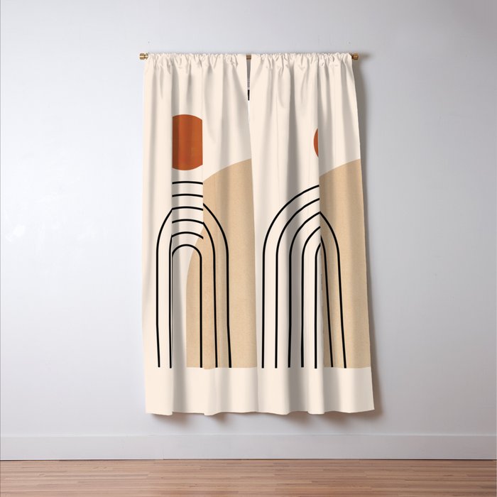 Abstraction_NEW_SUN_DAWN_MOUNTAINS_LINE_POP_ART_008B Window Curtain Gallery Image 3