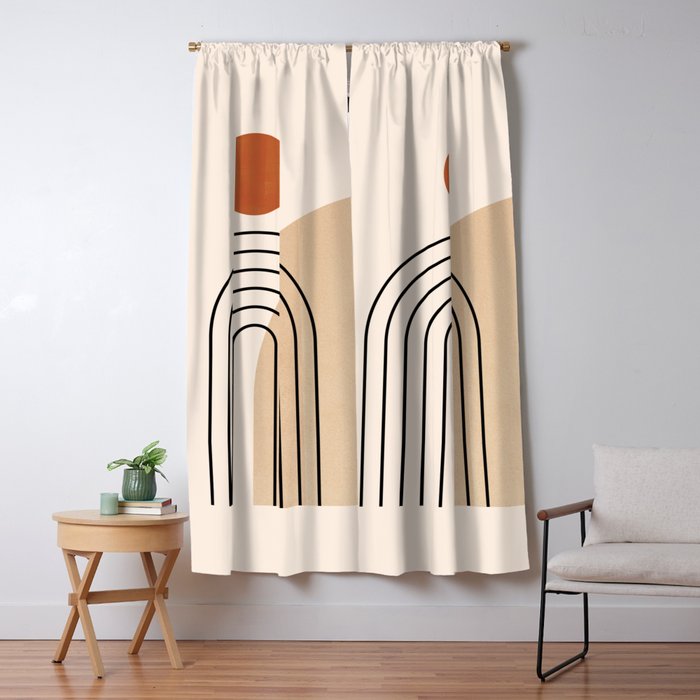 Abstraction_NEW_SUN_DAWN_MOUNTAINS_LINE_POP_ART_008B Window Curtain Gallery Image 5