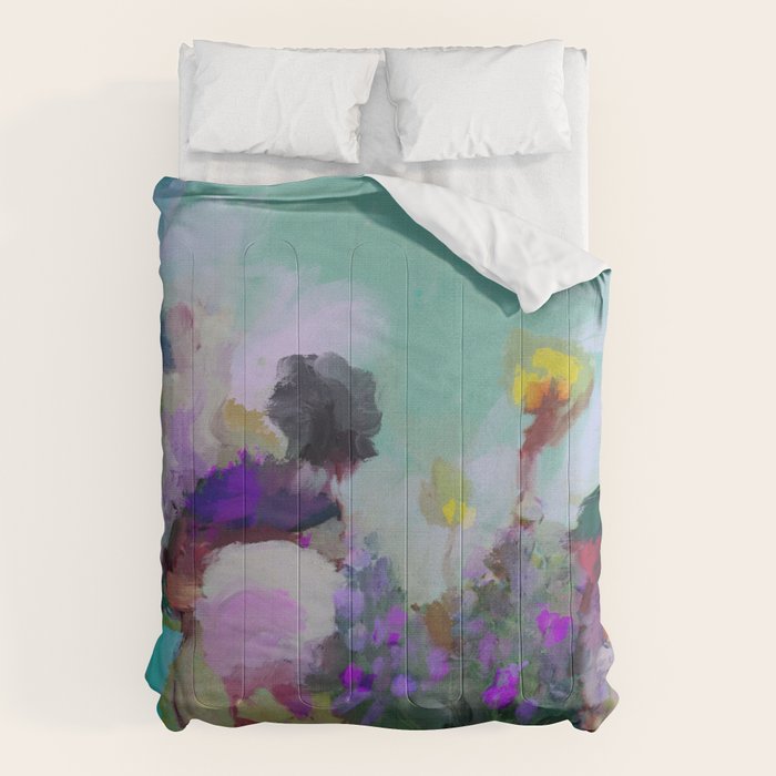 abstract floral bloom Comforter Gallery Image 6