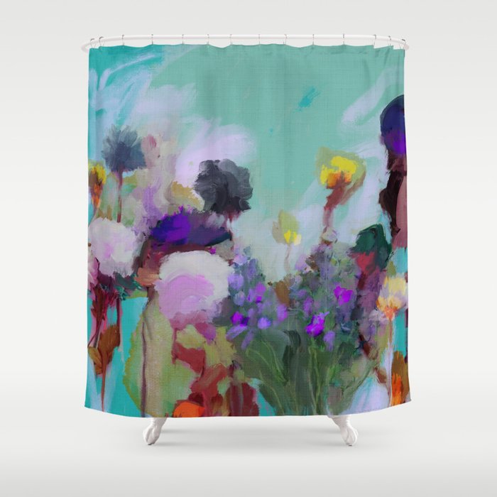 abstract floral bloom Shower Curtain Gallery Image 1