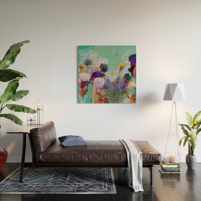 abstract floral bloom Wood Wall Art Gallery Image 2