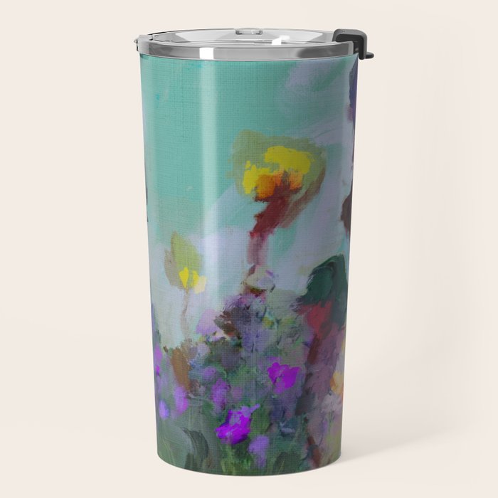 abstract floral bloom Travel Mug Gallery Image 2