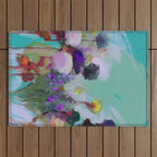 abstract floral bloom Outdoor Rug Gallery Image 1