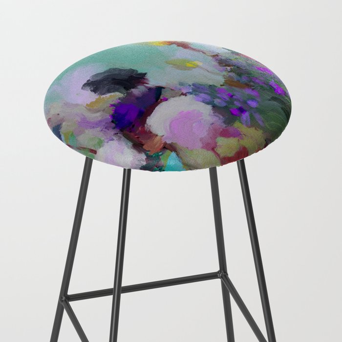 abstract floral bloom Stool Gallery Image 2