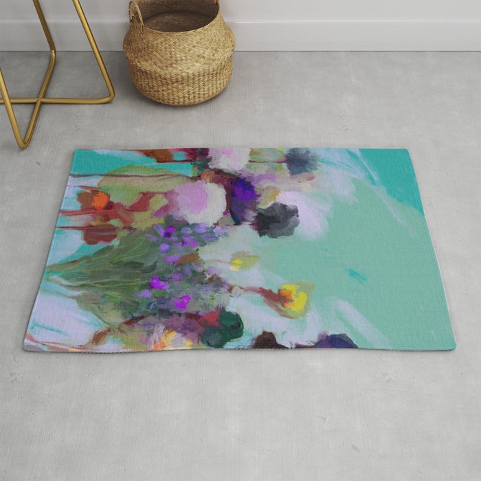 abstract floral bloom Rug Gallery Image 1