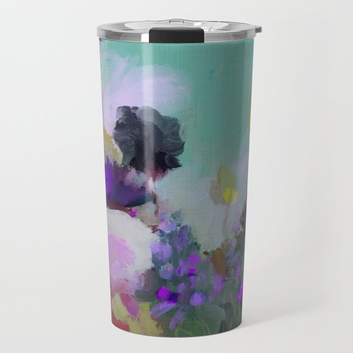 abstract floral bloom Travel Mug Gallery Image 1