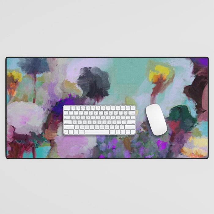 abstract floral bloom Desk Mat Gallery Image 1