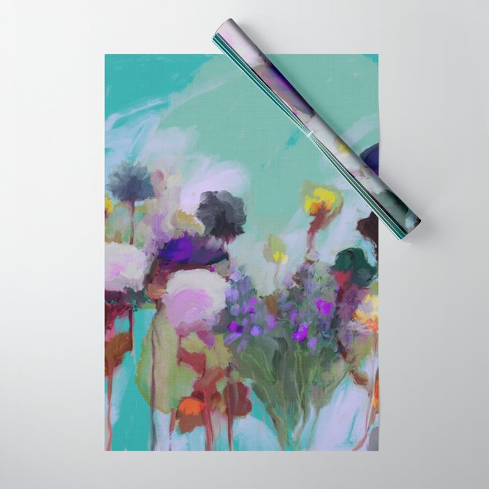 abstract floral bloom Wrapping Paper Gallery Image 1