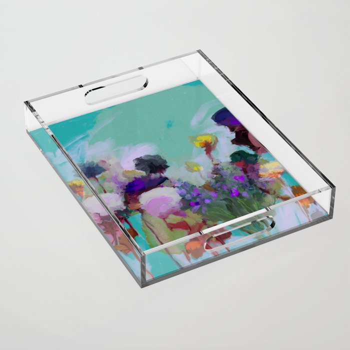 abstract floral bloom Acrylic Tray Gallery Image 1