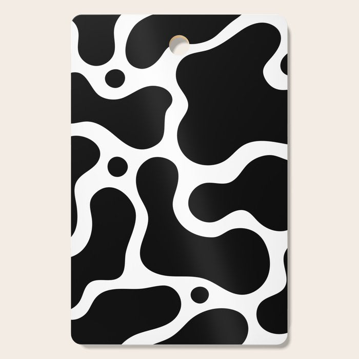 Abstract black and white organic shape pattern Cutting Board Gallery Image 1