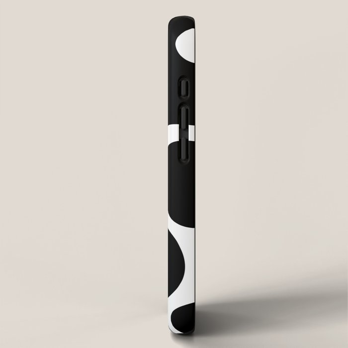 Abstract black and white organic shape pattern iPhone Case Gallery Image 2