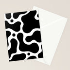 Abstract black and white organic shape pattern Stationery Card Gallery Image 2