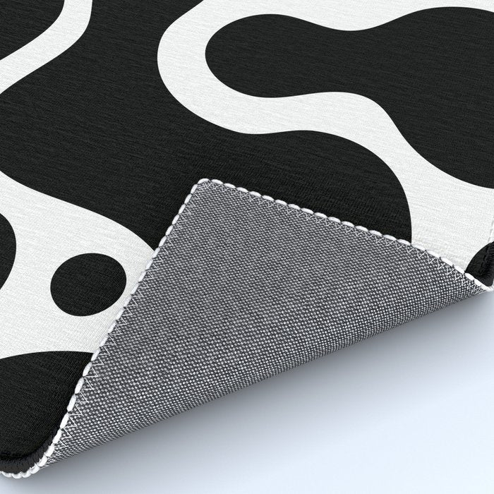 Abstract black and white organic shape pattern Rug Gallery Image 4
