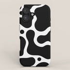 Abstract black and white organic shape pattern iPhone Case Gallery Image 1