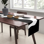 Abstract black and white organic shape pattern Table Runner Gallery Image 2