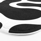 Abstract black and white organic shape pattern Bath Mat Gallery Image 3