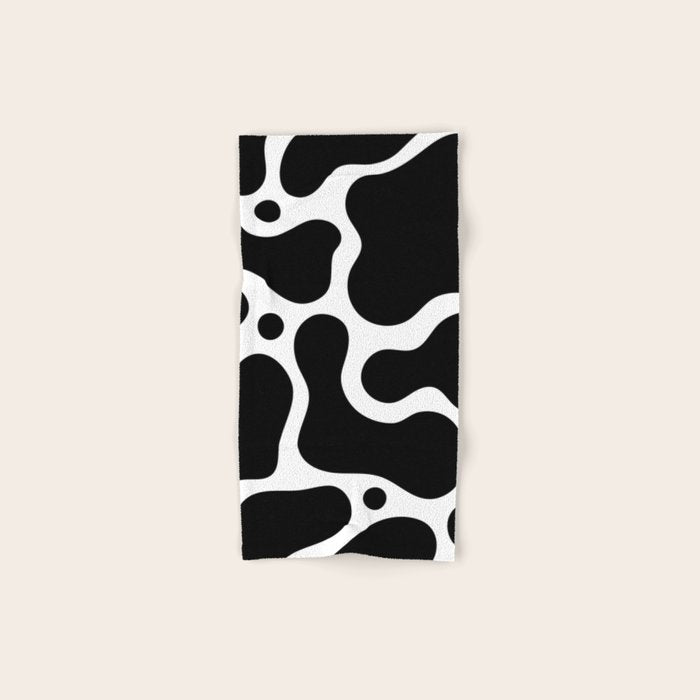 Abstract black and white organic shape pattern Bath Towel Gallery Image 1