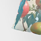 Pomegranate Sweetness, Botanical Vintage Illustration, Jungle Forest Plants Fruits, Food Blossom Garden Painting Pillow Sham Gallery Image 4