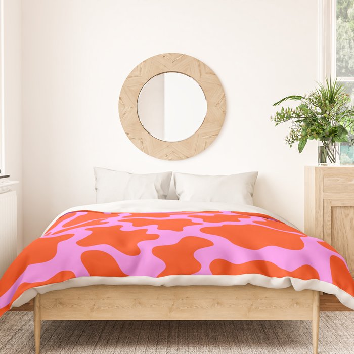 Colorful pink cow print seamless pattern Duvet Cover Gallery Image 3
