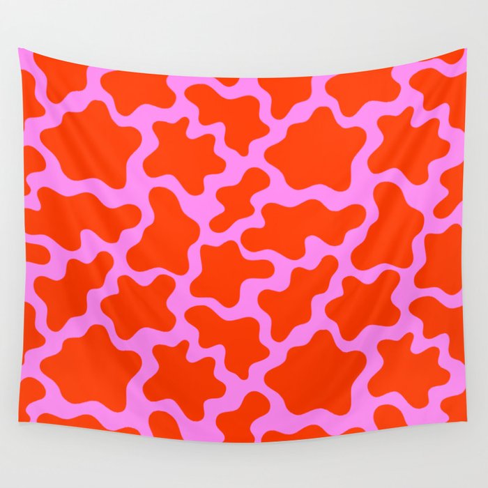 Colorful pink cow print seamless pattern Wall Tapestry Gallery Image 4