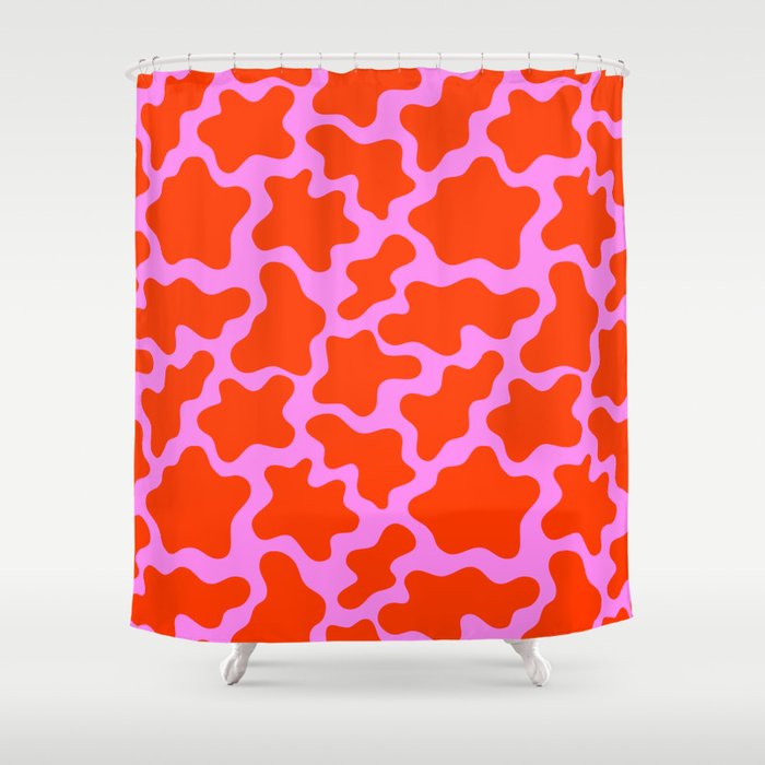 Colorful pink cow print seamless pattern Shower Curtain Gallery Image 1