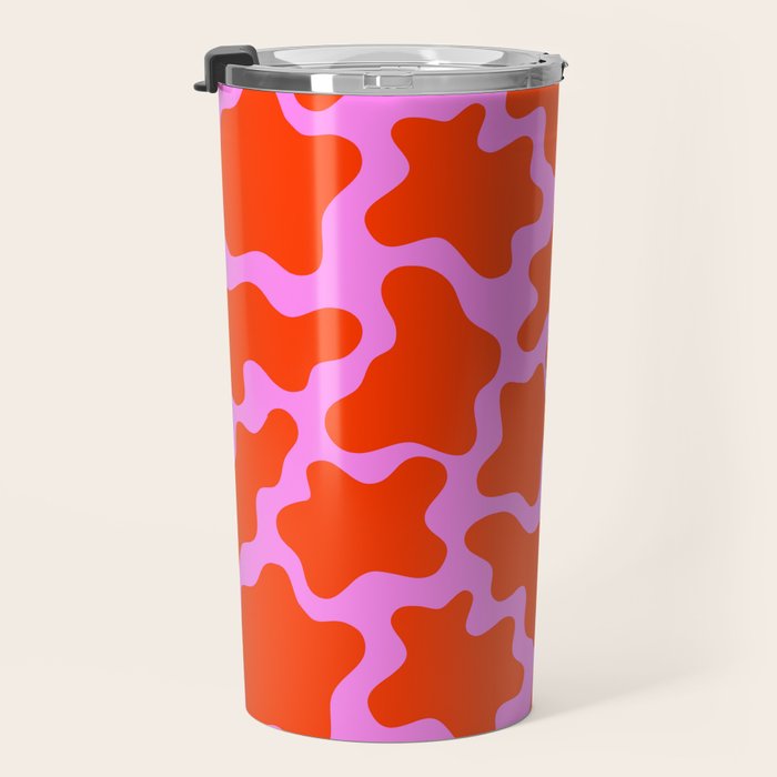 Colorful pink cow print seamless pattern Travel Mug Gallery Image 3