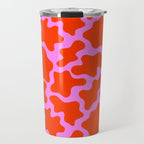 Colorful pink cow print seamless pattern Travel Mug Gallery Image 1