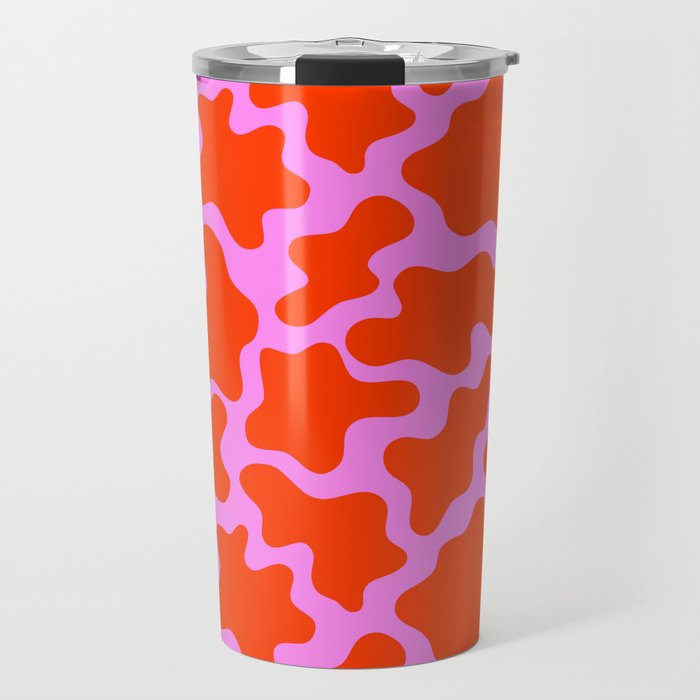 Colorful pink cow print seamless pattern Travel Mug Gallery Image 1