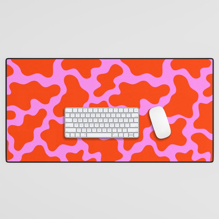Colorful pink cow print seamless pattern Desk Mat Gallery Image 1