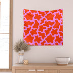 Colorful pink cow print seamless pattern Wall Tapestry Gallery Image 2