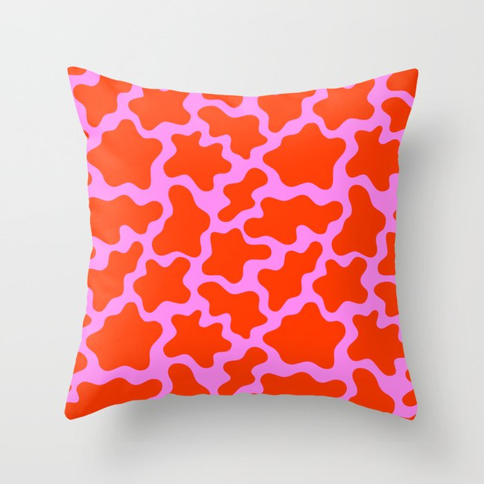 Colorful pink cow print seamless pattern Throw Pillow Gallery Image 1