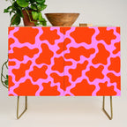 Colorful pink cow print seamless pattern Credenza Gallery Image 1