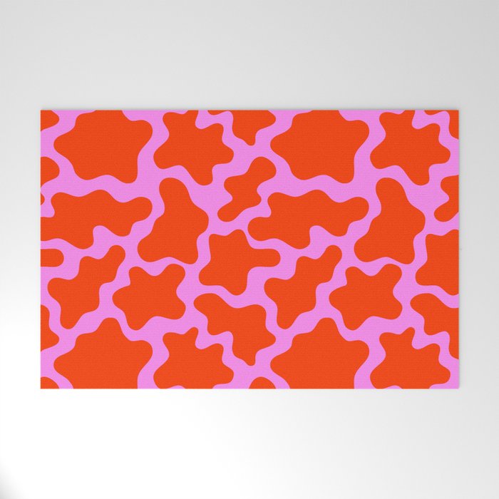 Colorful pink cow print seamless pattern Welcome Mat Gallery Image 1