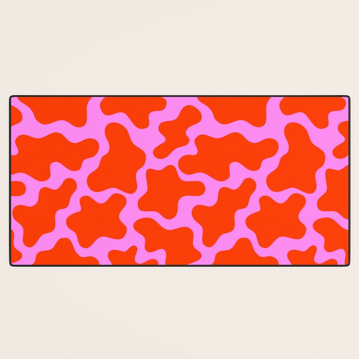 Colorful pink cow print seamless pattern Desk Mat Gallery Image 3
