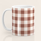 Coffee Brown & Cream Gingham Pattern Coffee Mug Gallery Image 3