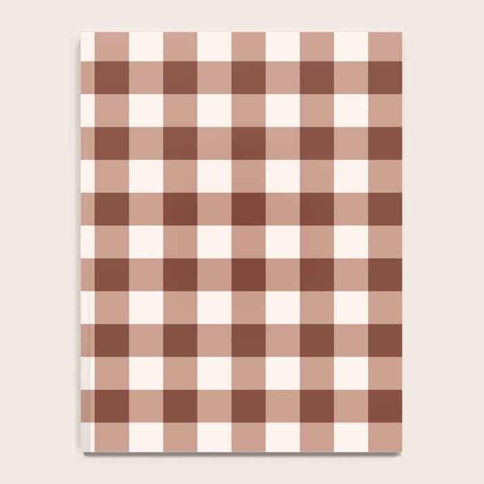 Coffee Brown & Cream Gingham Pattern Notebook Gallery Image 4
