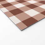 Coffee Brown & Cream Gingham Pattern Welcome Mat Gallery Image 2