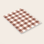 Coffee Brown & Cream Gingham Pattern Notebook Gallery Image 3